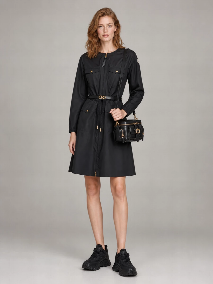 Moncler Pleated Knee-Length Dress