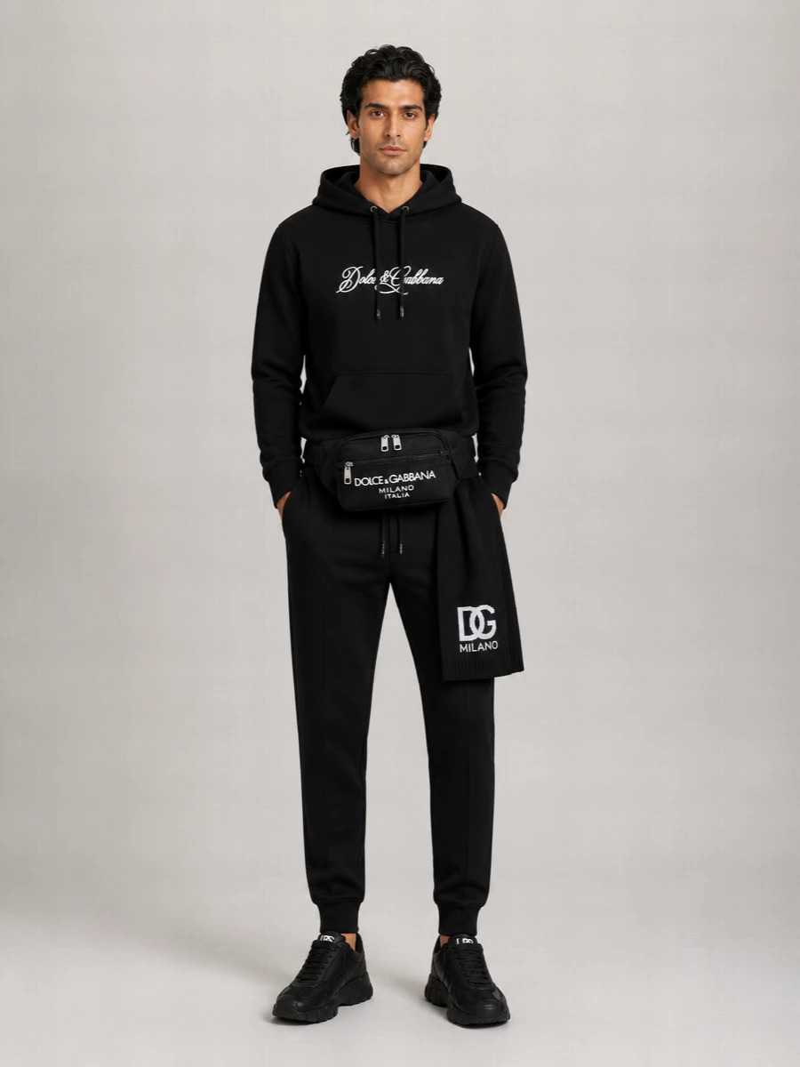 Dolce&Gabbana Cotton Logo Embroidered Hoodie