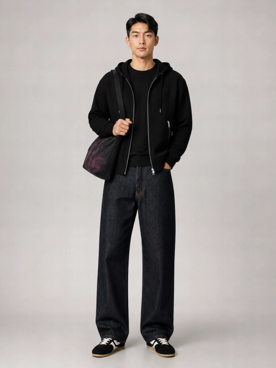 Dries Van Noten cotton oversized zip-up hooded jacket