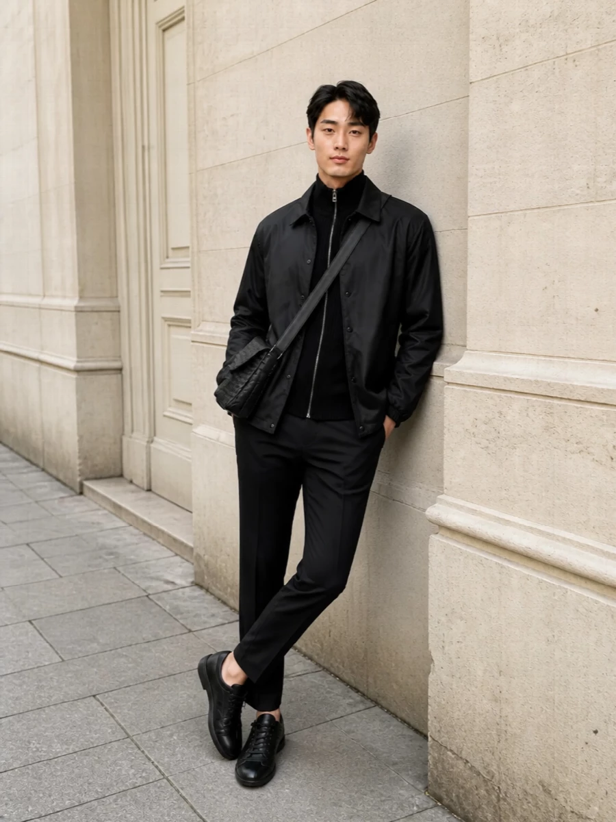 Prada coach jacket cropped trousers outfit