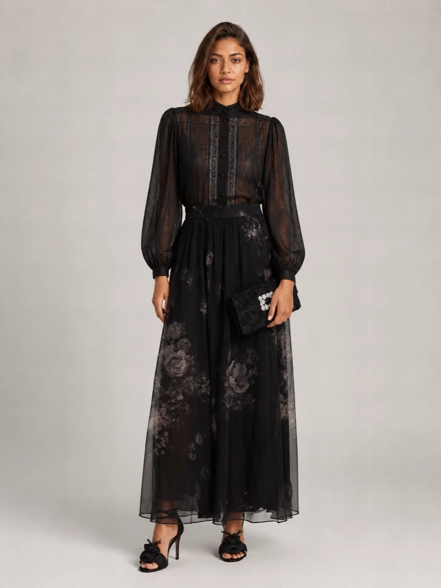 Zimmermann Silk High-Rise Floral-Print Maxi Skirt