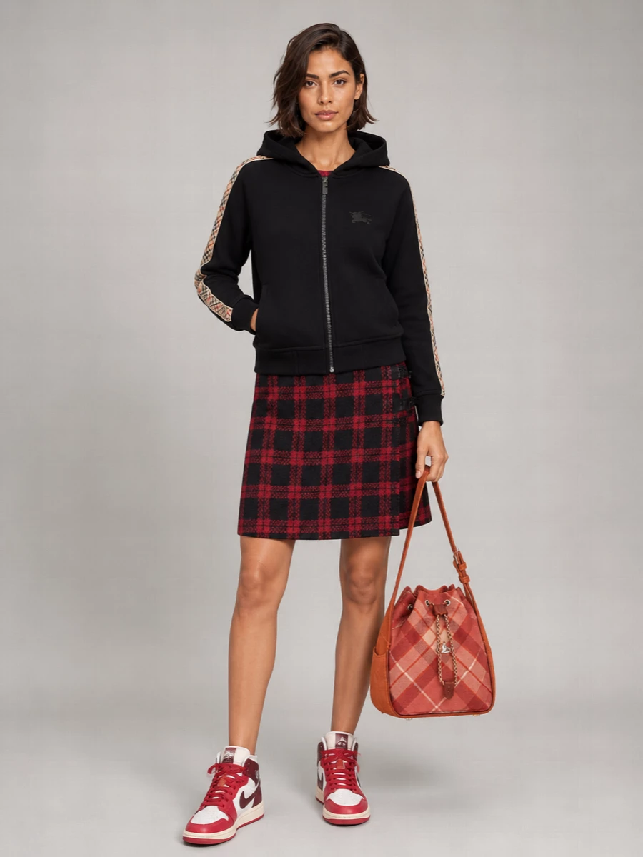 Vivienne Westwood Wool Tartan Bucket Bag