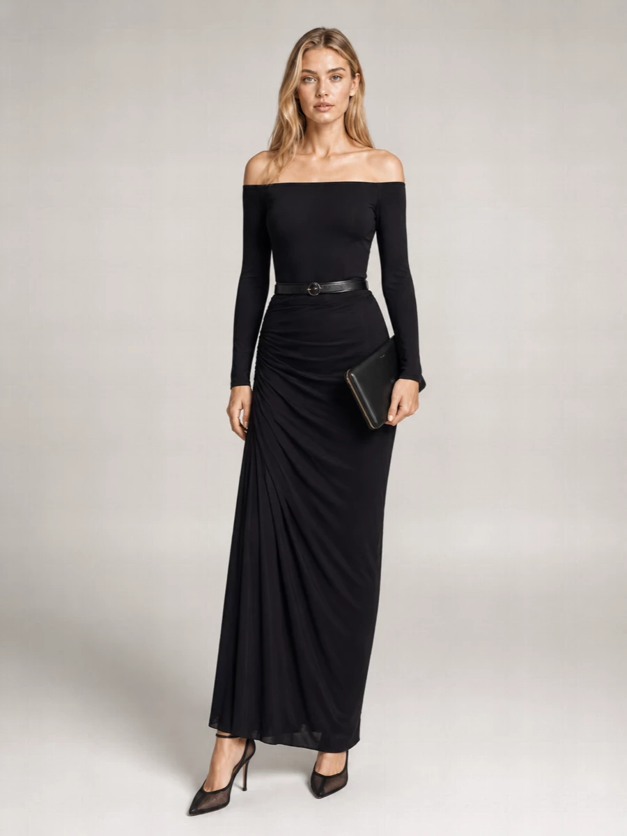 Alaïa Velvet Off-Shoulder Bodysuit