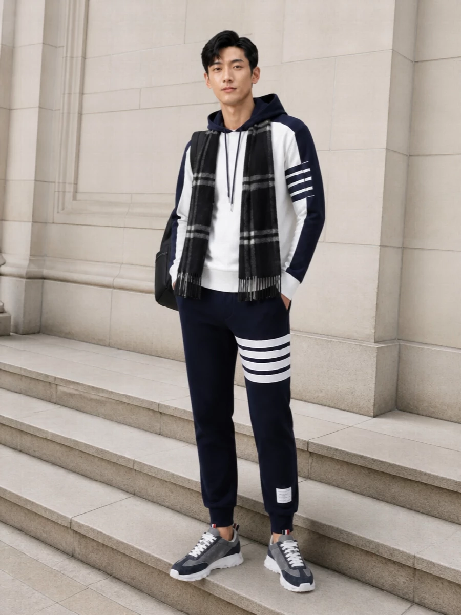 Thom browne hoodie joggers grey runners