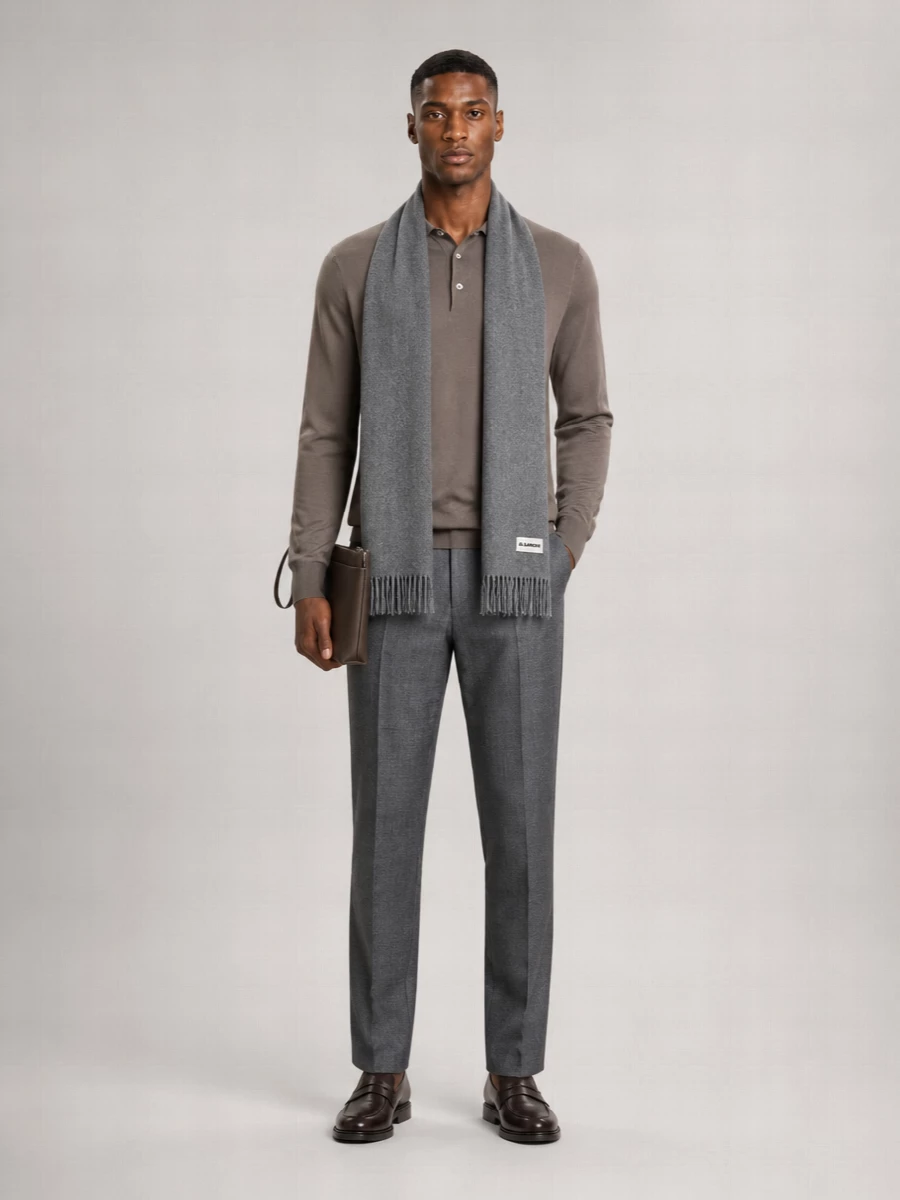 Lardini Long Sleeve Knit Polo Shirt For Men