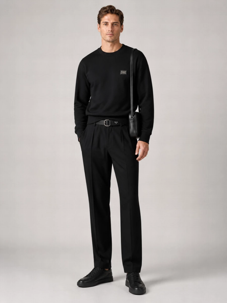 Dolce&Gabbana Cotton Logo Patch Crewneck Sweatshirt