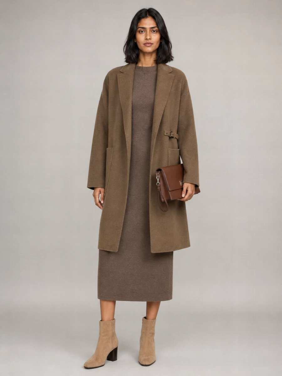 Max Mara camel mohair short single breasted coat