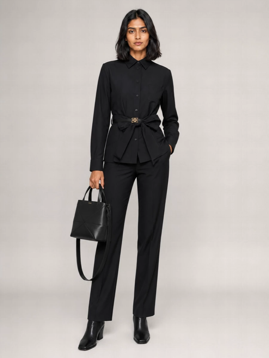 Loewe Cotton Leather Belted Shirt