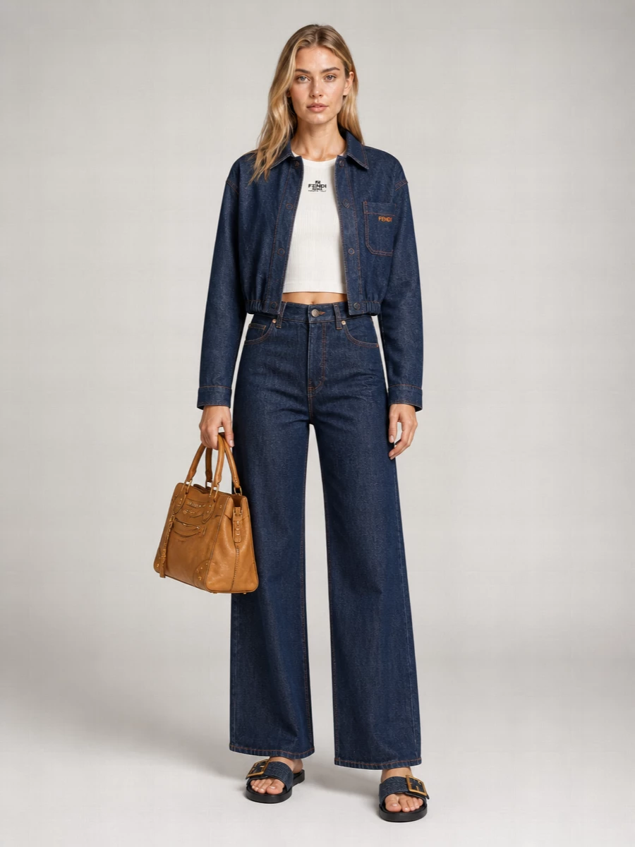 Fendi Denim Cropped Jacket