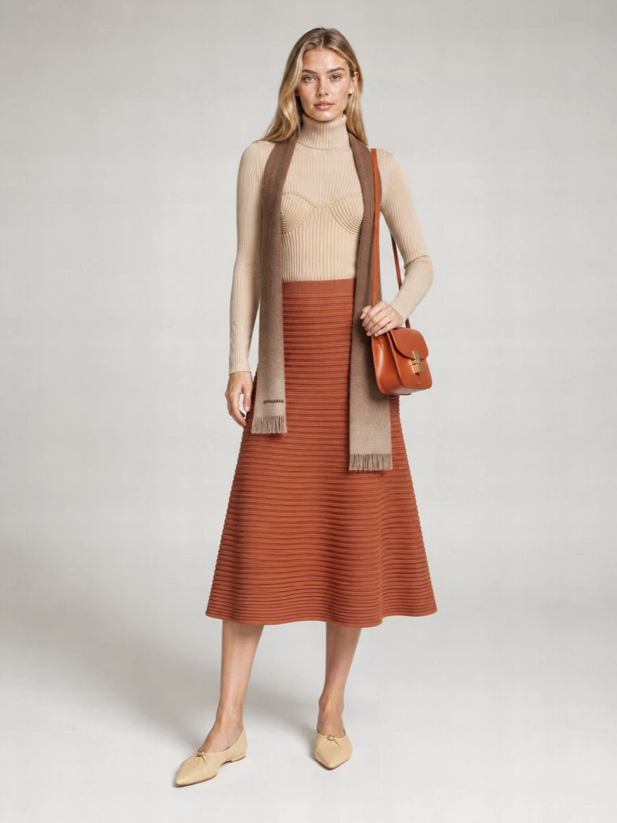 Pleats Please Issey Miyake Pleated A-Line Skirt