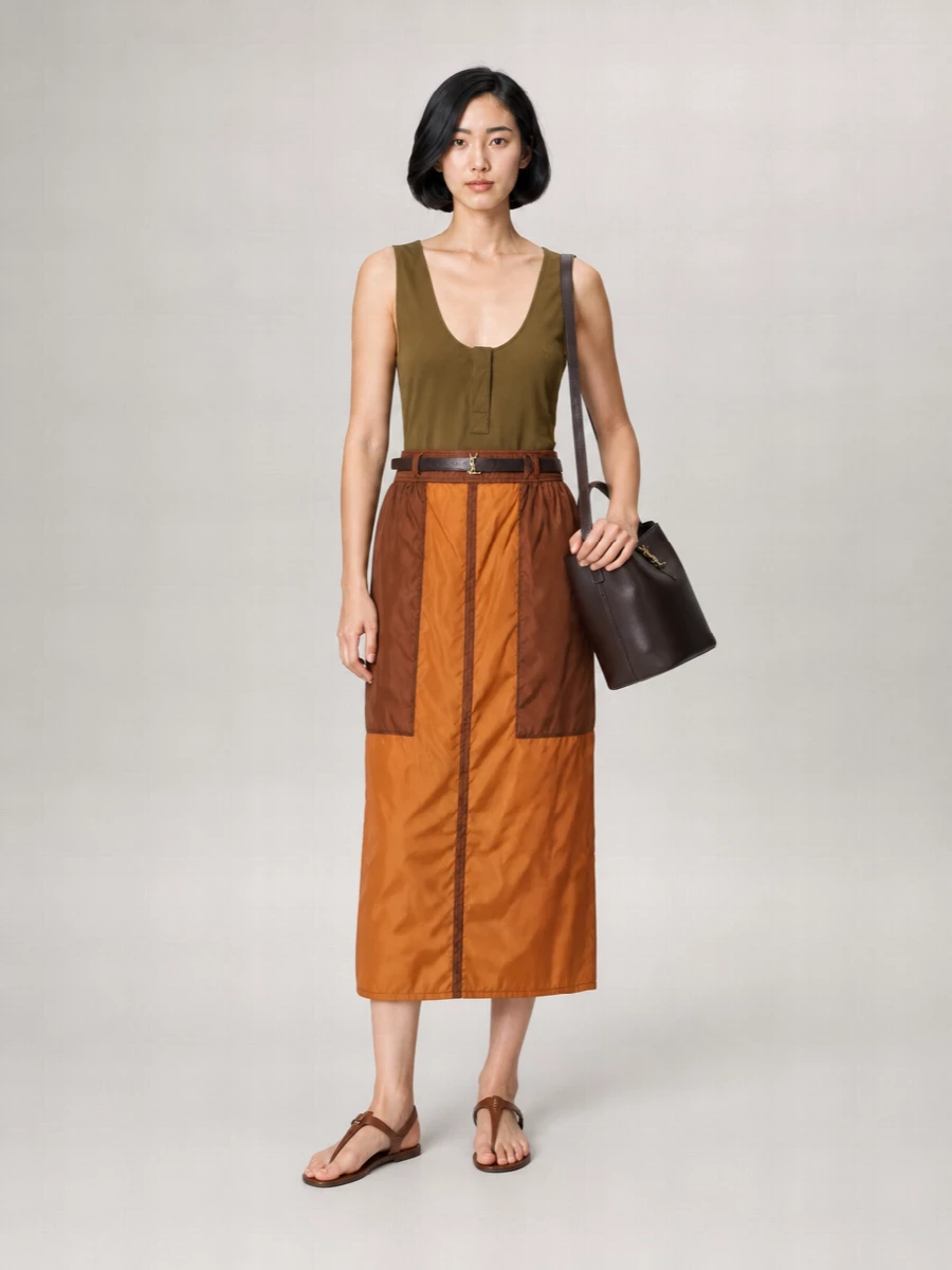 Saint Laurent nylon pencil skirt