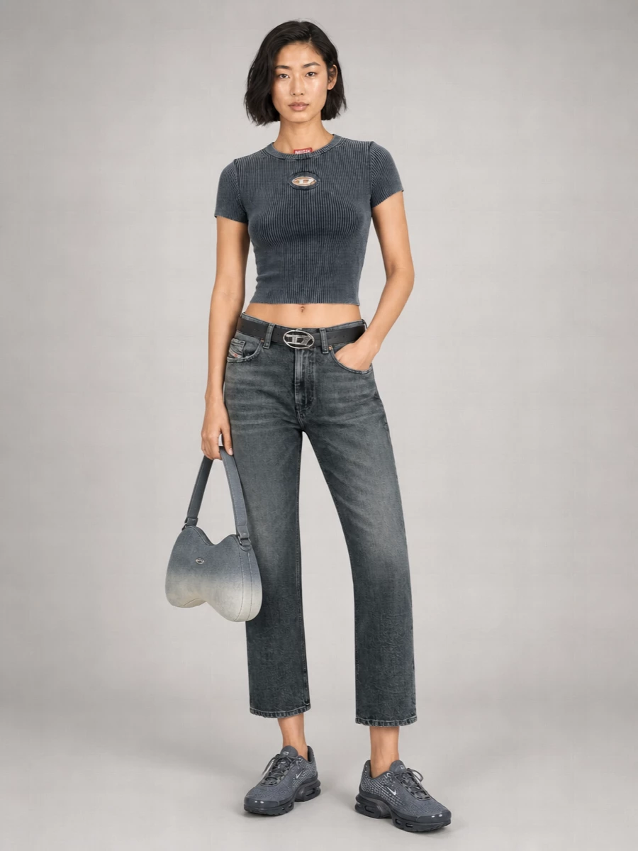 Diesel Cropped Regular-Fit Jeans