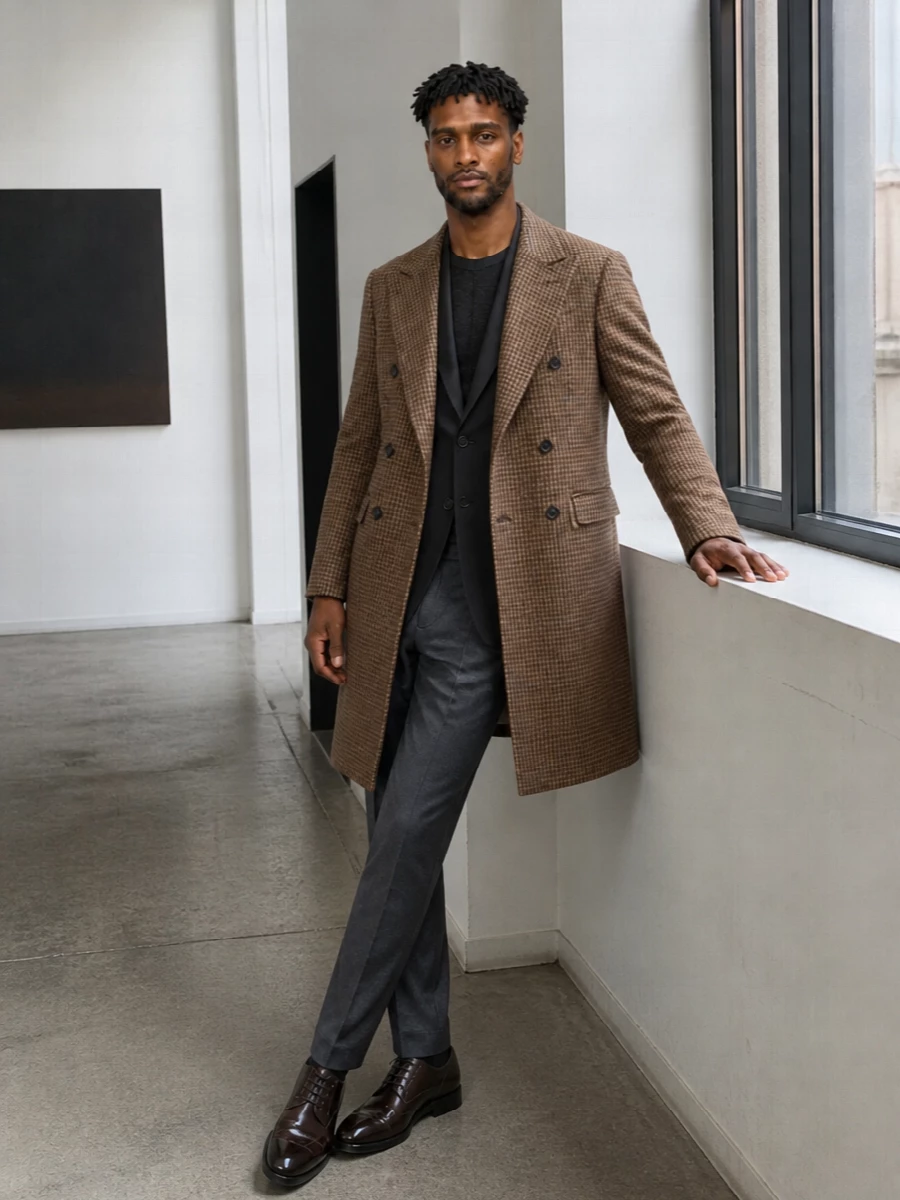Boglioli coat brunello cucinelli trousers outfit
