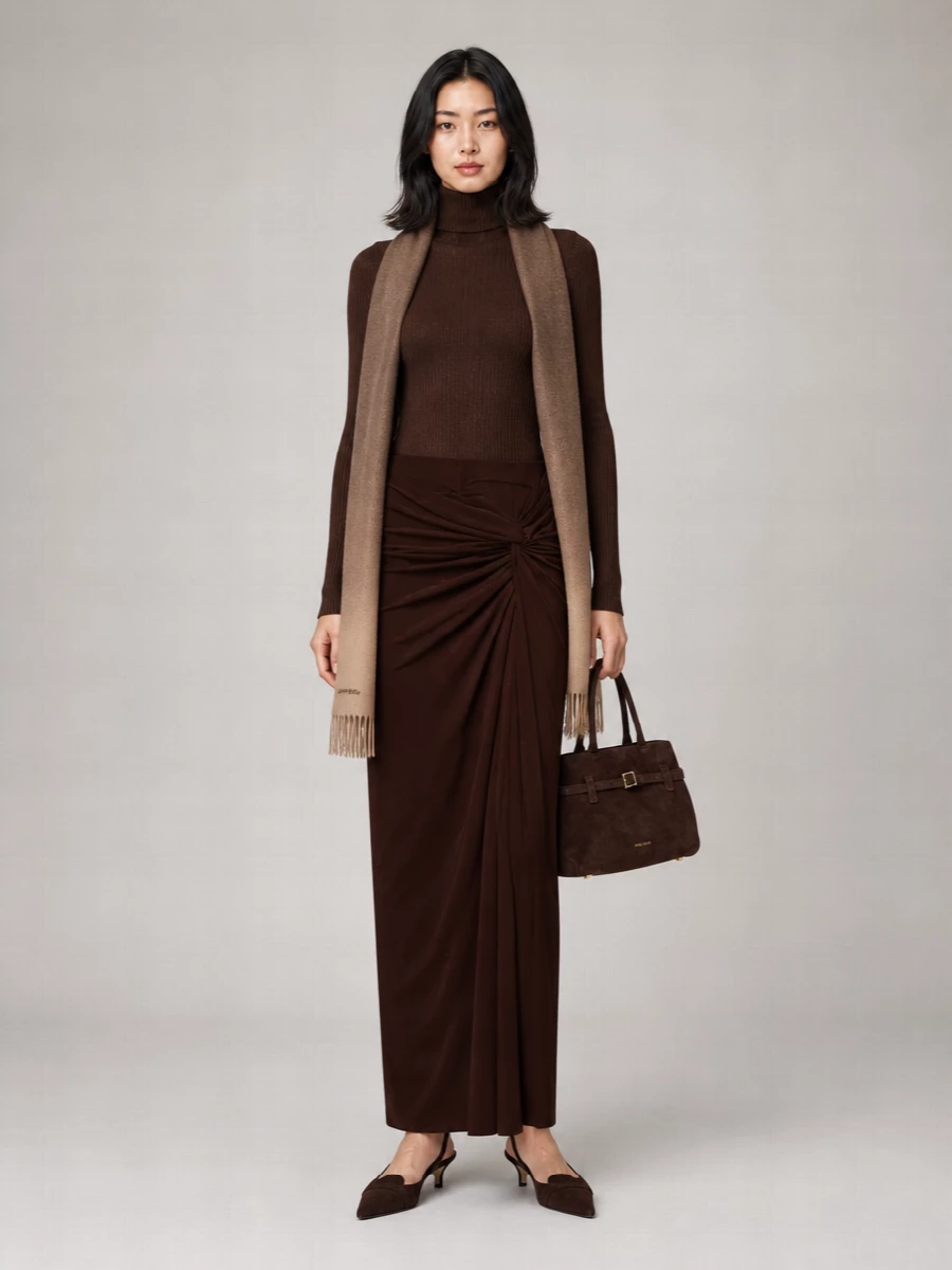 The Andamane Draped Maxi Skirt