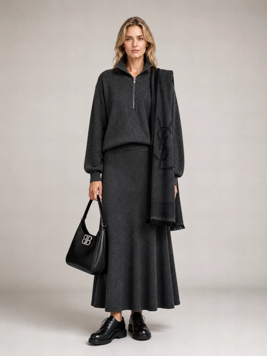 Balenciaga High-Neck Wool Zip-Up Jumper