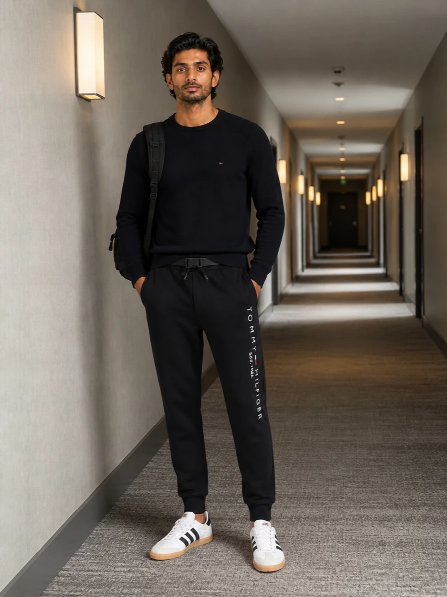 Tommy joggers navy sweater adidas trainers