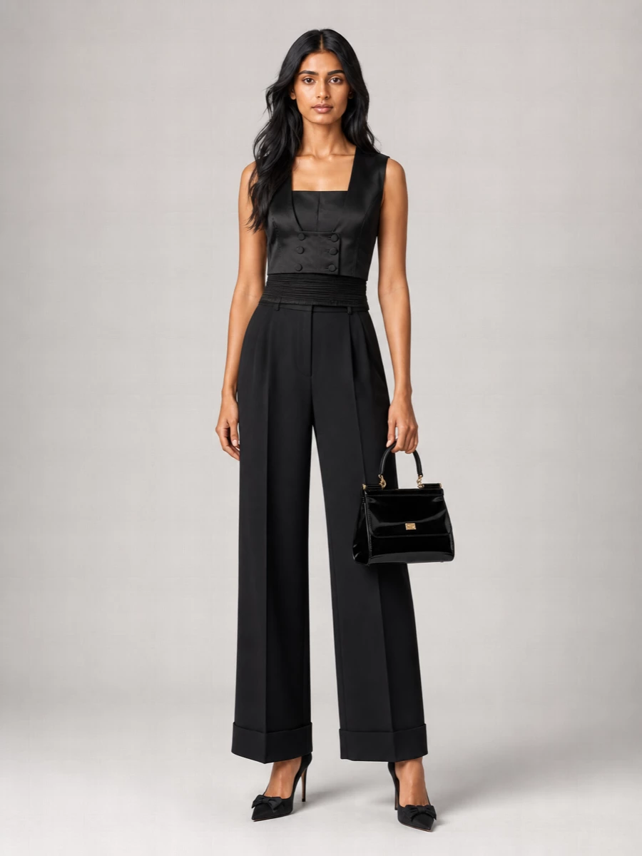 Dolce&Gabbana Silk Double-Breasted Tuxedo Gilet