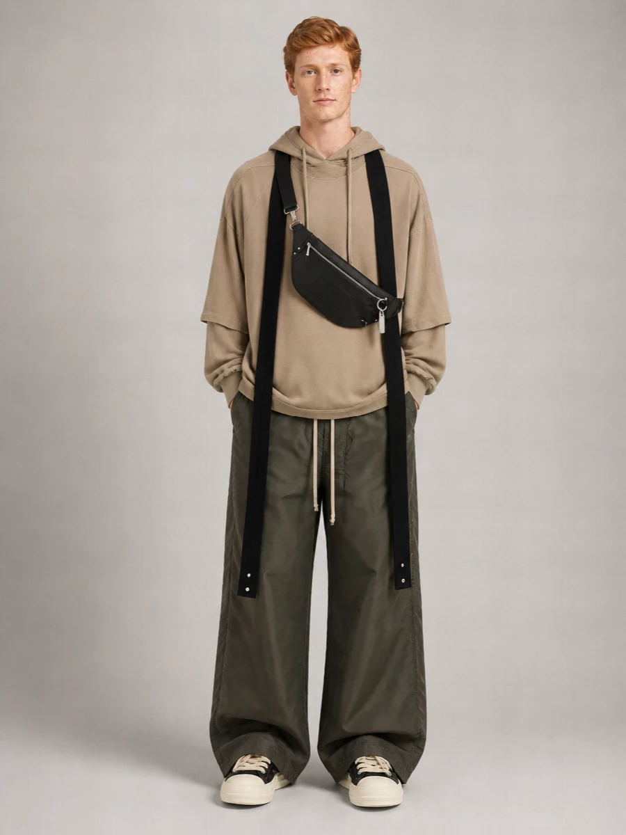 Rick Owens Drkshdw Wide-Leg Floor-Length Nylon Trousers