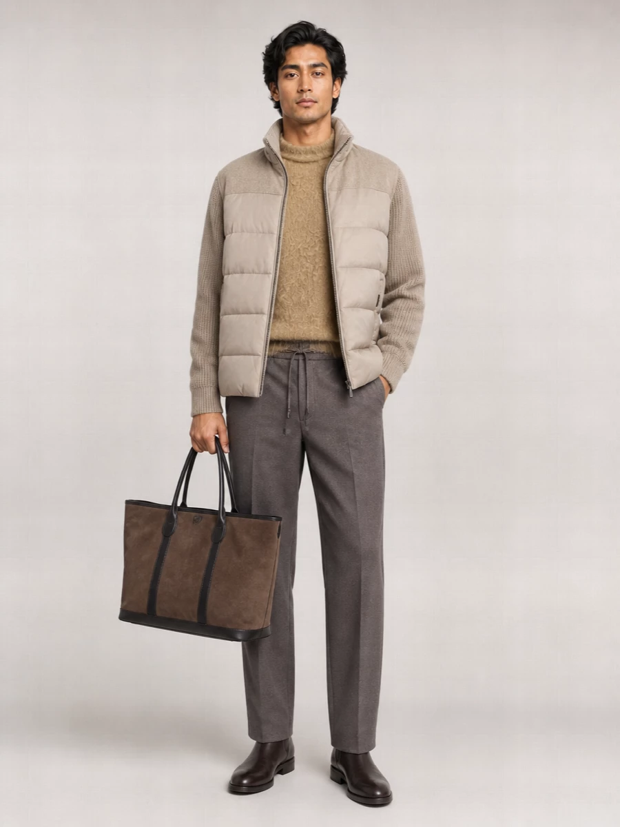 Moorer Wool Cashmere Quilted Down Padded Coat