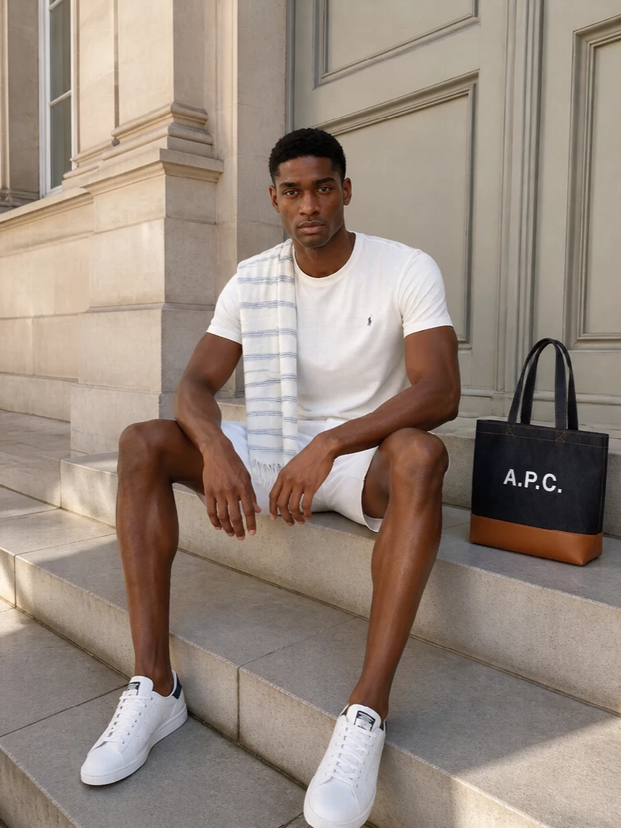 Ralph lauren white tee chino shorts sneakers