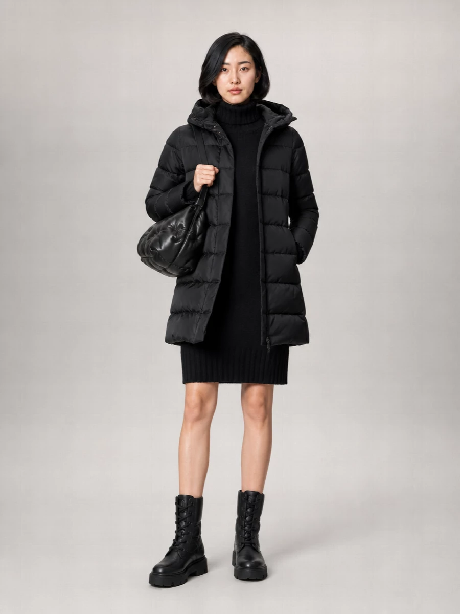 Moorer Silk Blend Hooded Quilted Puffer Jacket