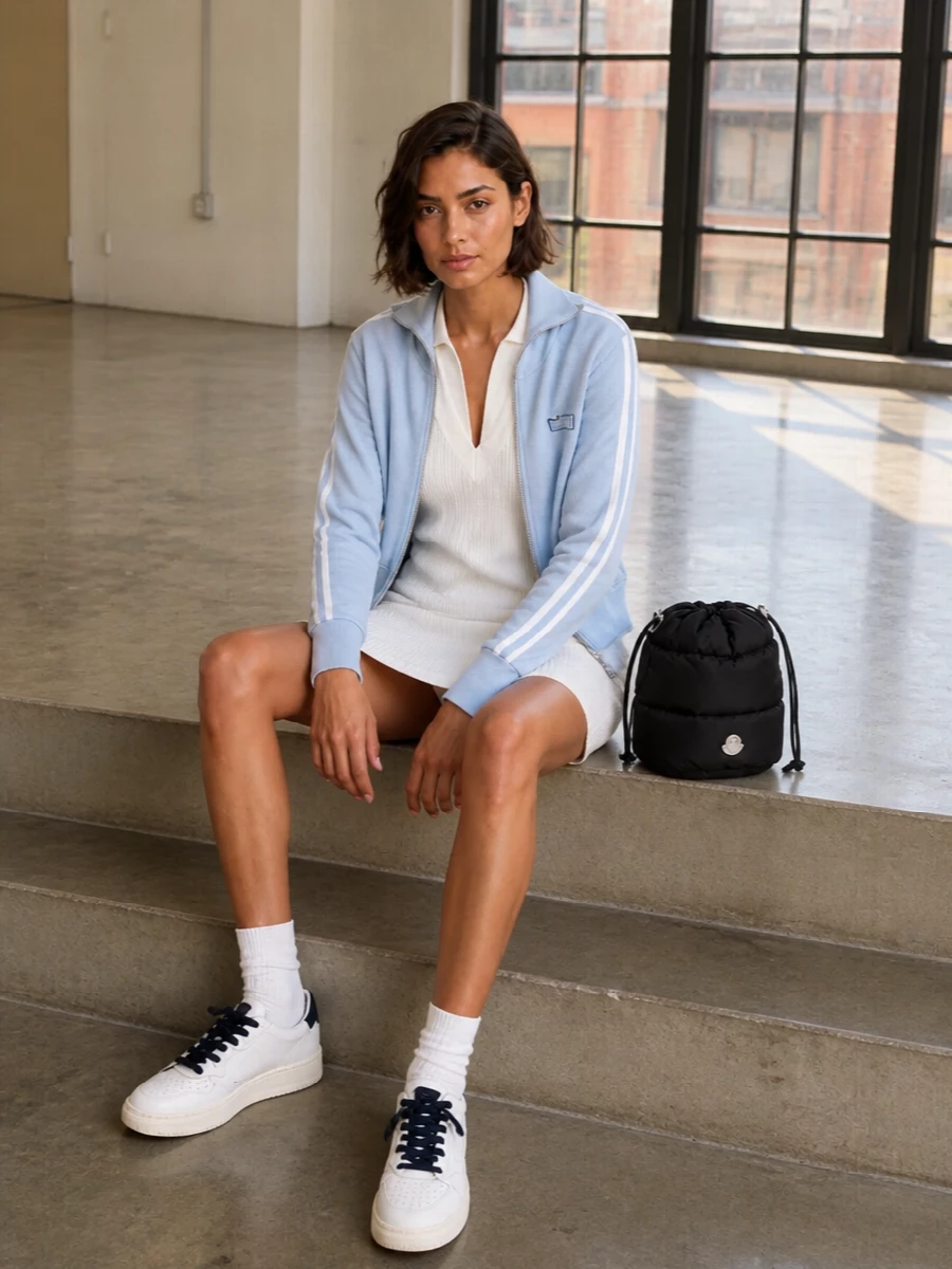 Adidas polo dress autry sneakers bomber outfit