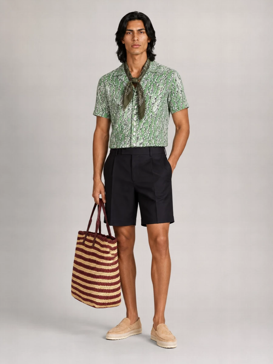 Paul Smith Floral-Print Short-Sleeve Cotton Shirt