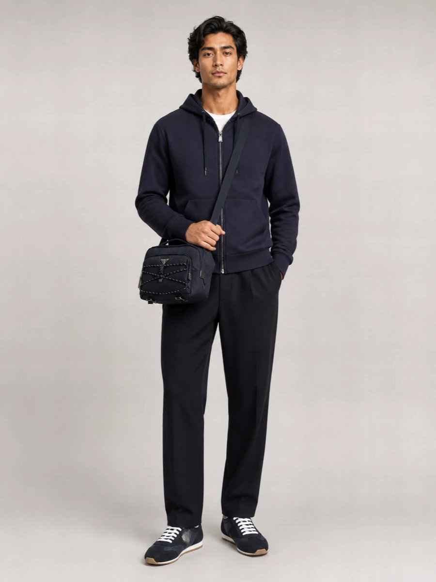 Herno Cotton Cashmere Hooded Zip Cardigan
