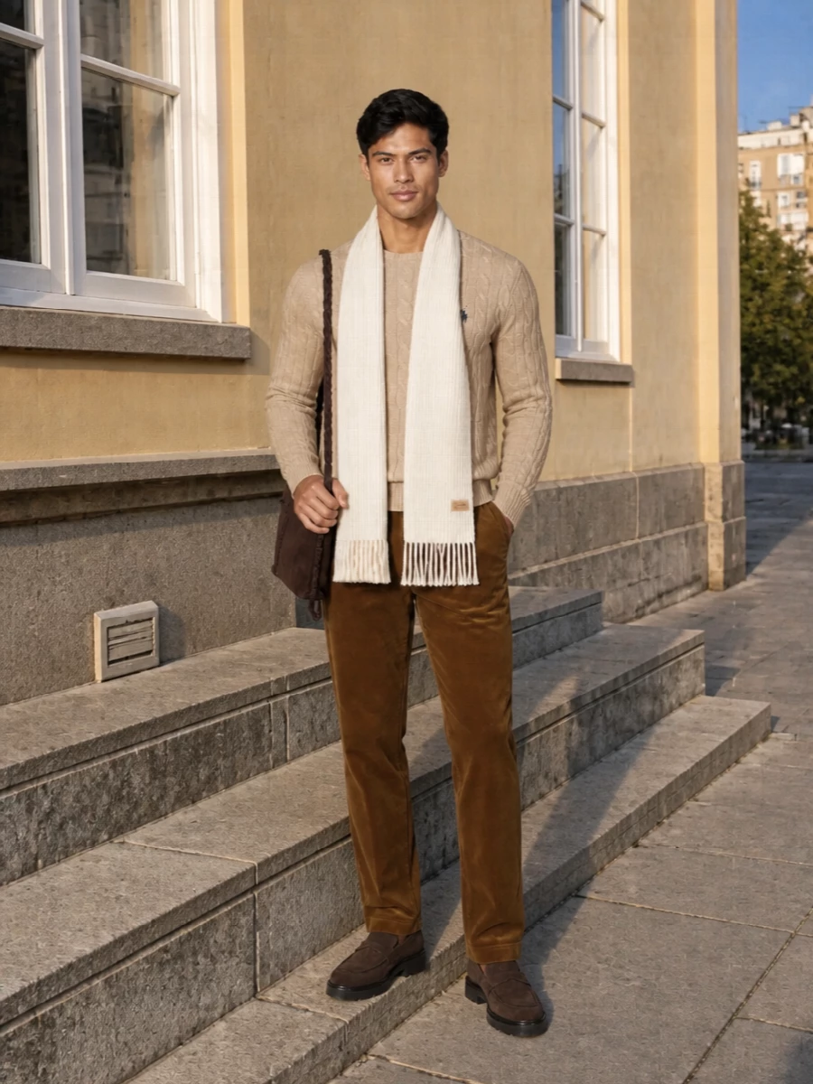 Polo ralph lauren camel sweater corduroy trousers