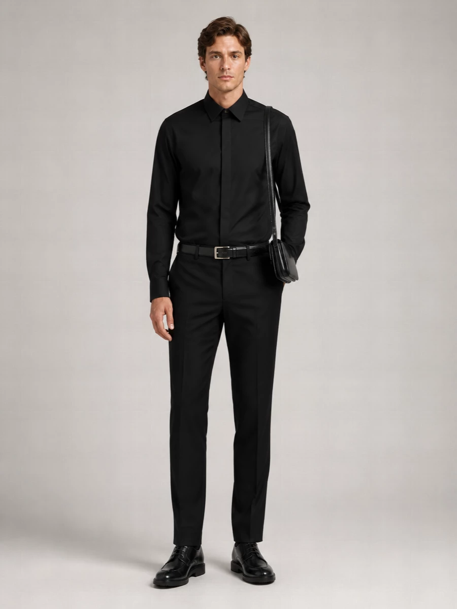 Saint Laurent Calfskin Leather Derby Shoes