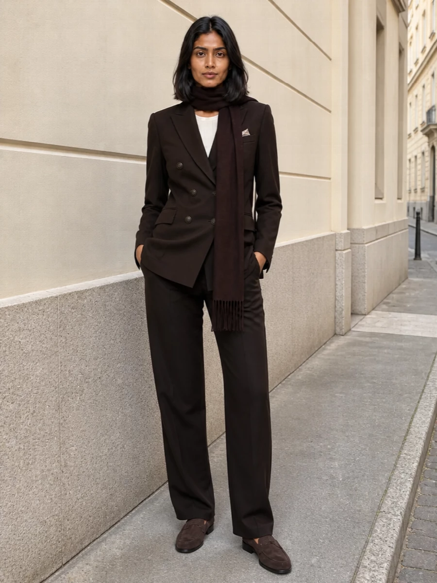Circolo 1901 brown blazer tailored trousers outfit