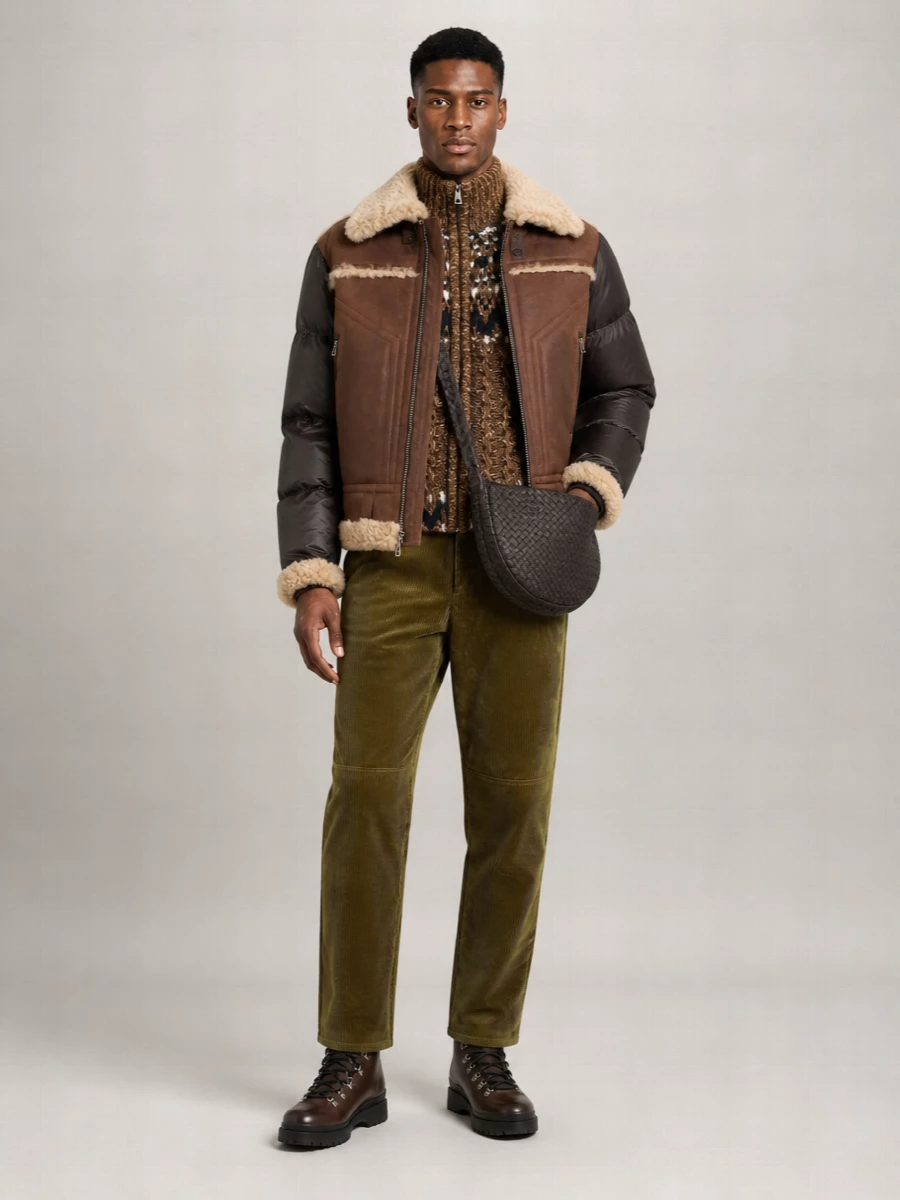Moncler Grenoble Shearling Collar Padded Jacket