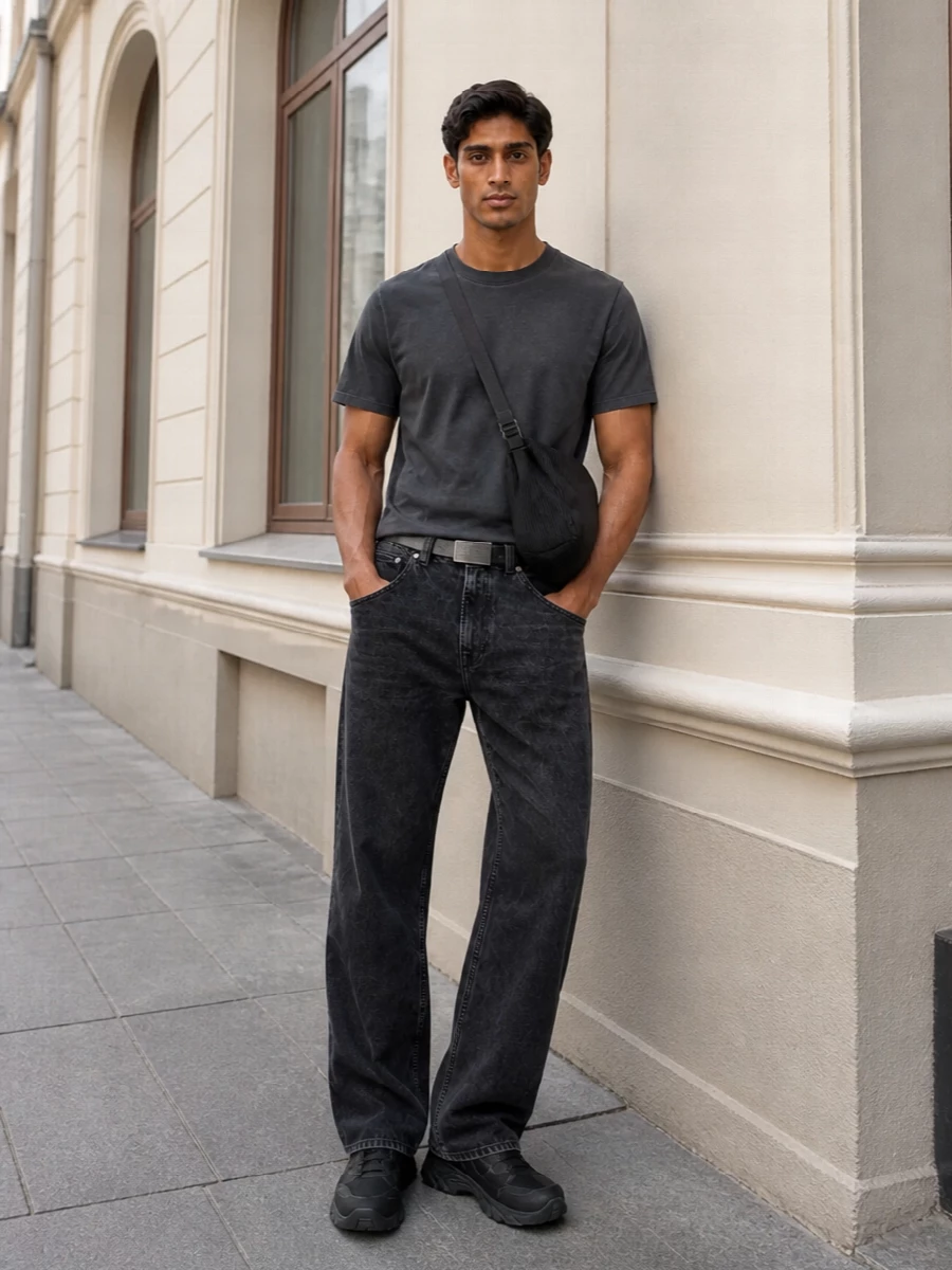 Our legacy charcoal tee washed black jeans outfit