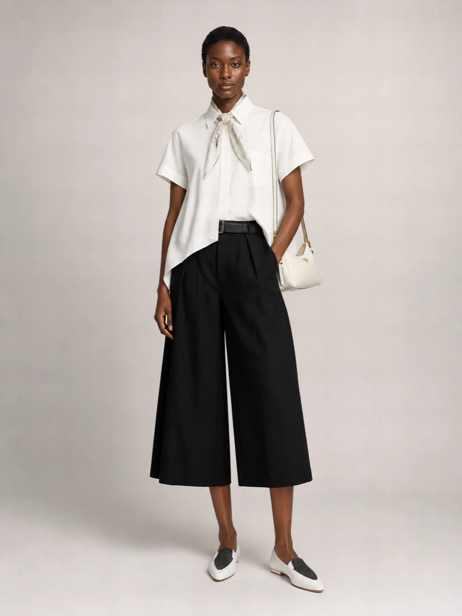 Sacai Cropped Cotton Shirt