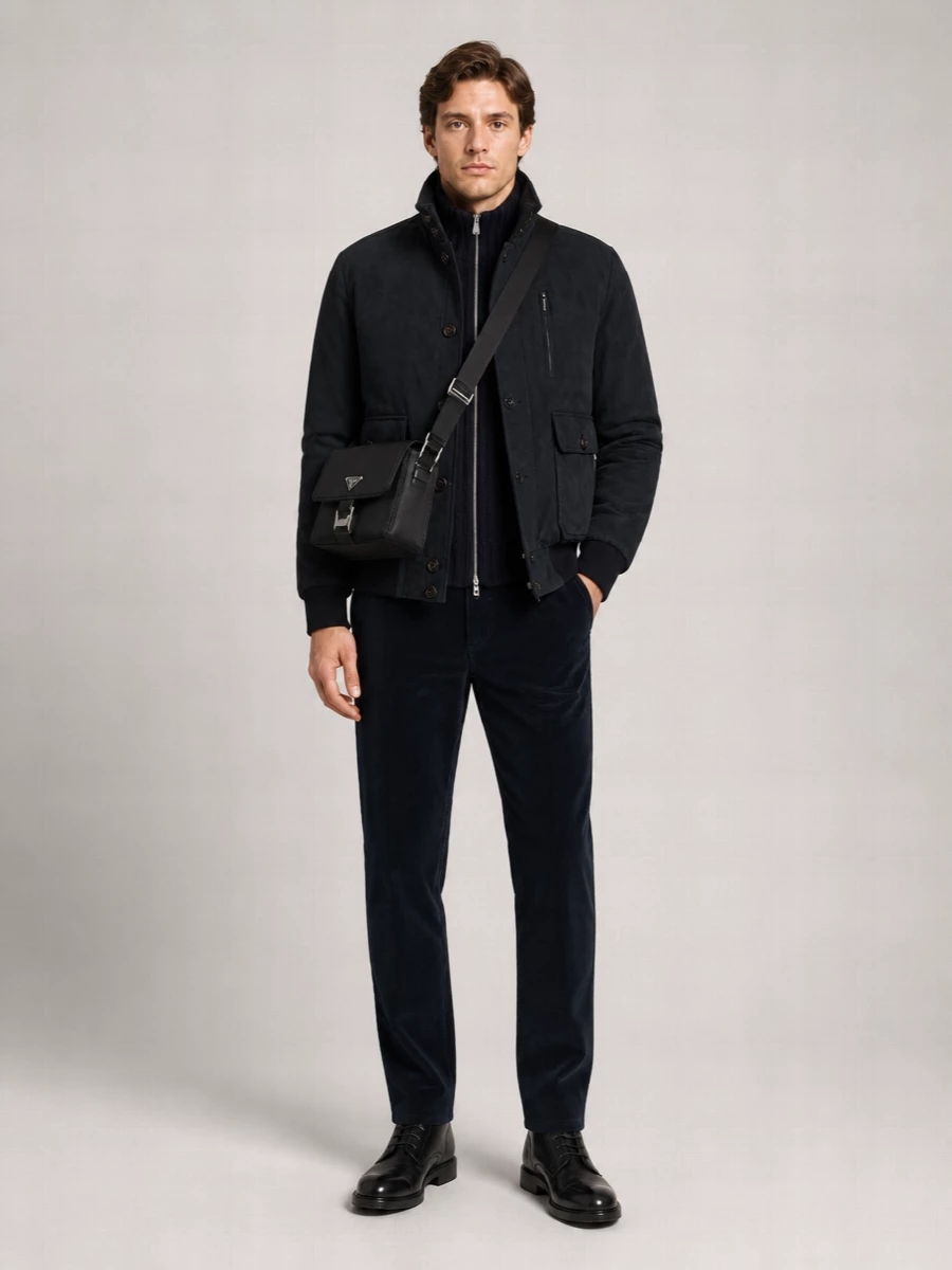 Moorer Suede Down Puffer Jacket
