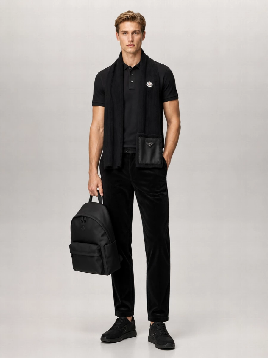 Moncler Cotton Piqué Logo Patch Polo Shirt