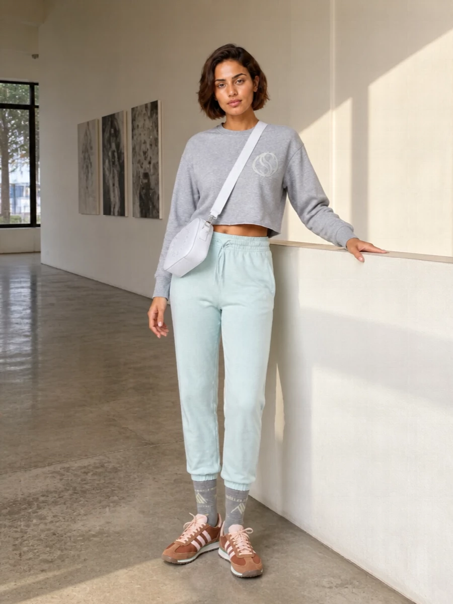 Stella mccartney joggers cropped sweatshirt sneakers