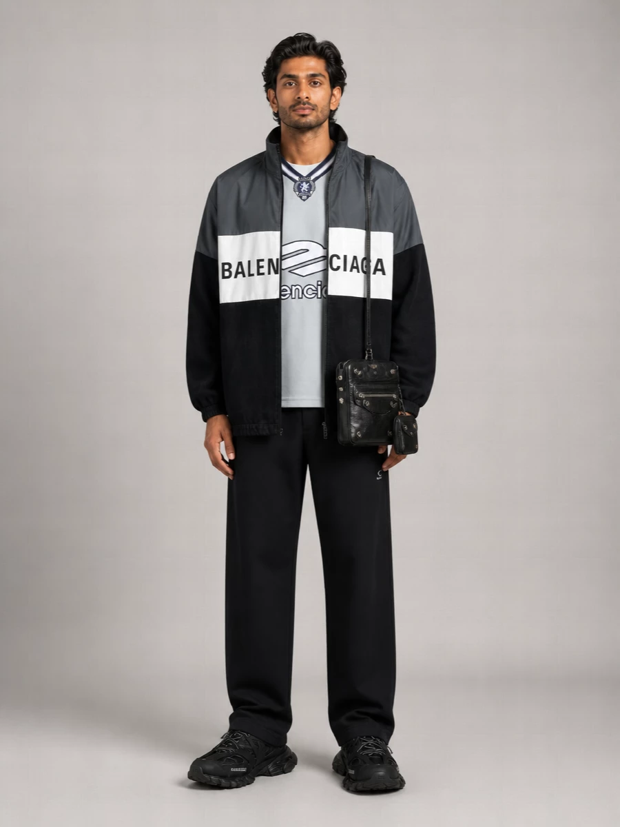 Balenciaga Colorblock Oversized Lightweight Jacket