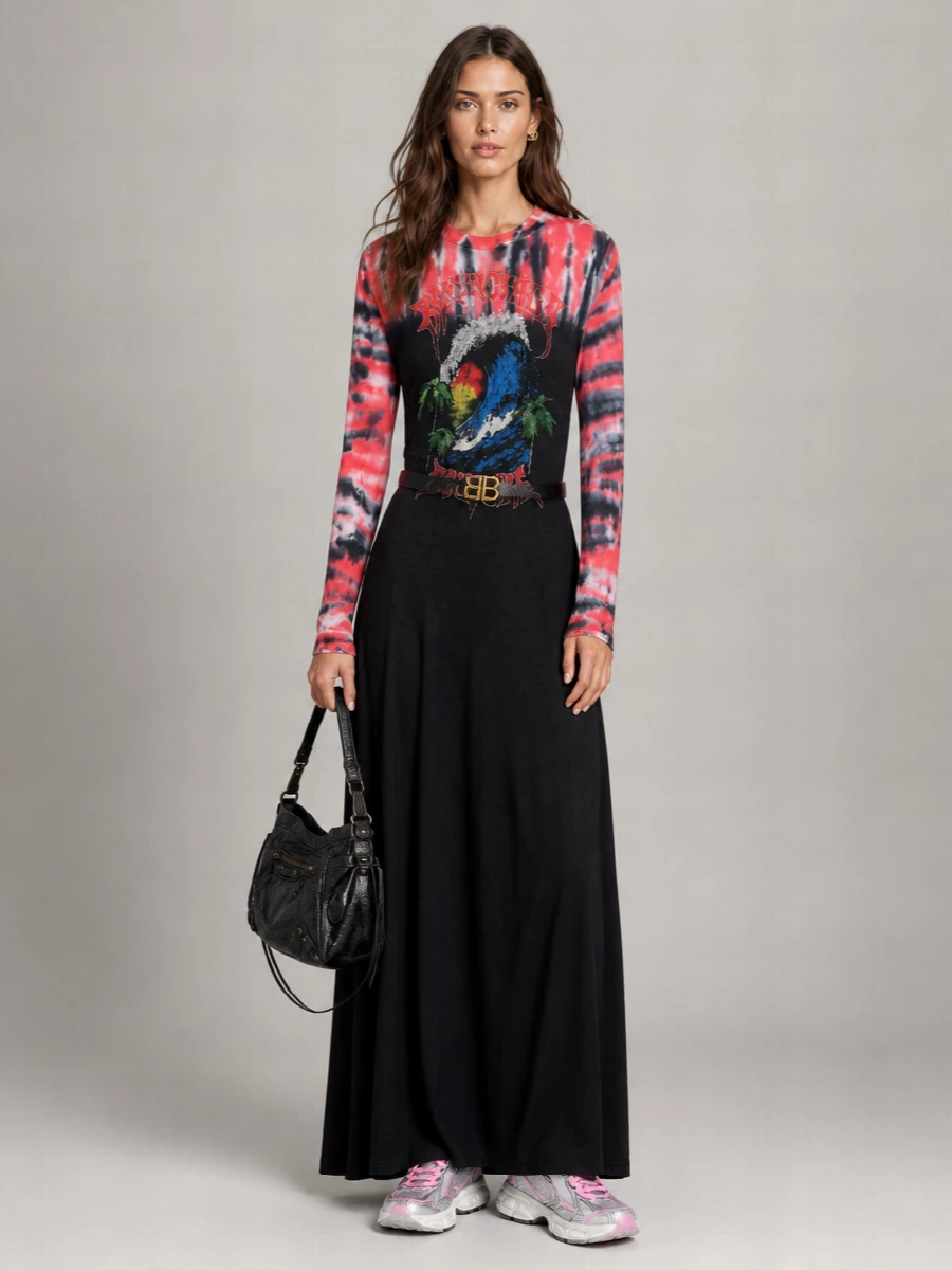 Balenciaga Printed Maxi Dress