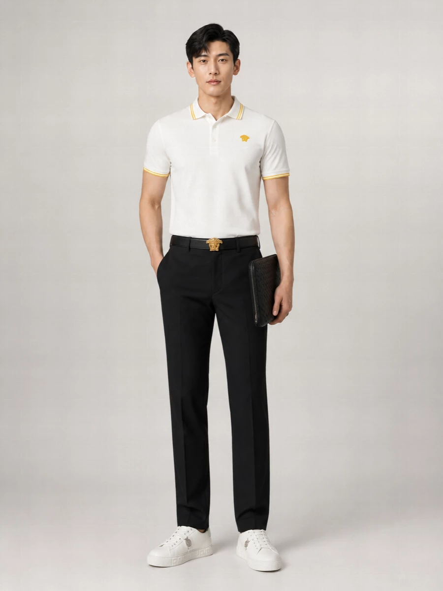 Versace Cotton Piqué Short-Sleeve Polo Shirt