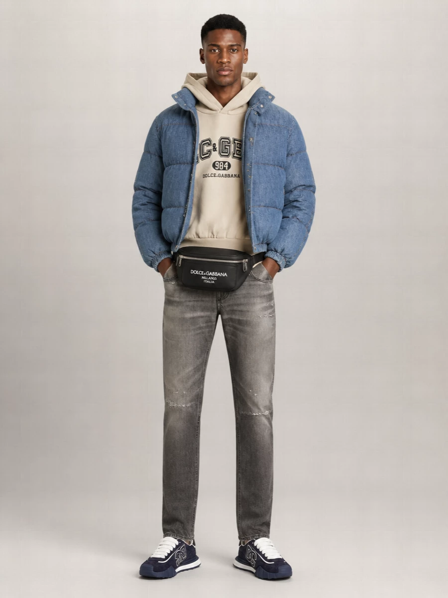 Dolce&Gabbana Denim Quilted Puffer Jacket