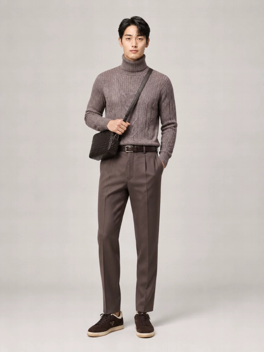 Zegna Cashmere Silk Ribbed Turtleneck Jumper