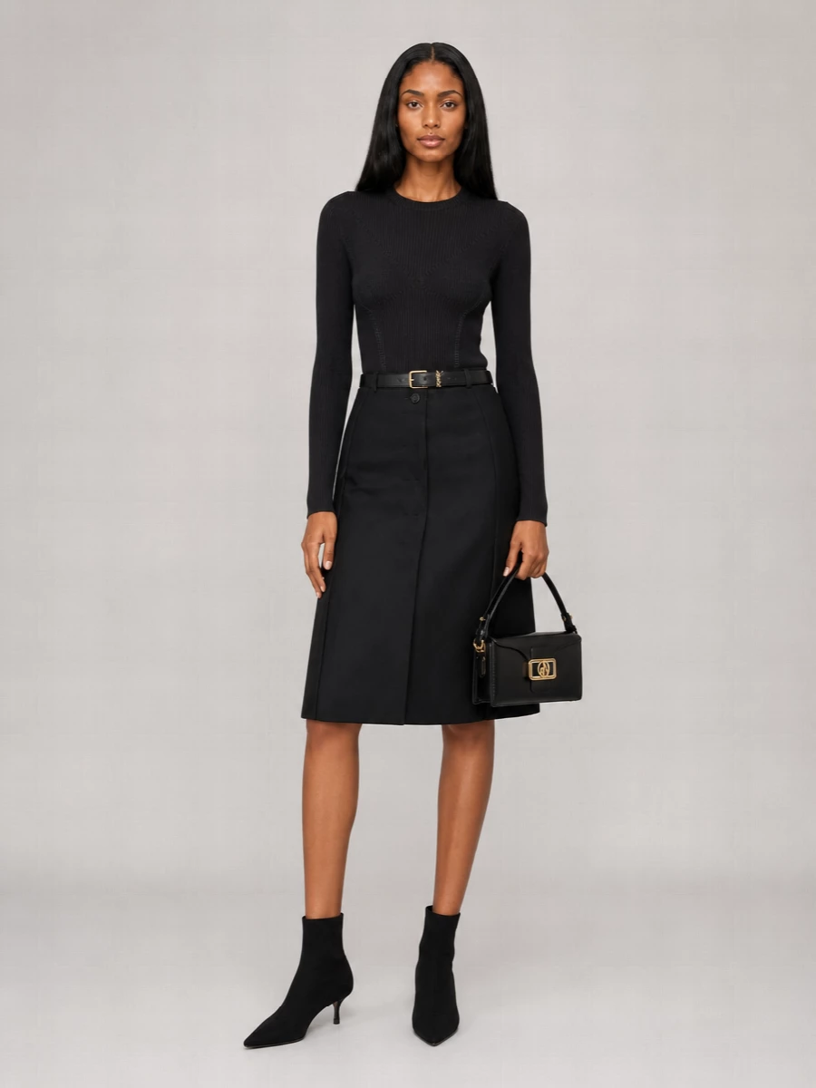 Lanvin Wool Blend A-Line Skirt