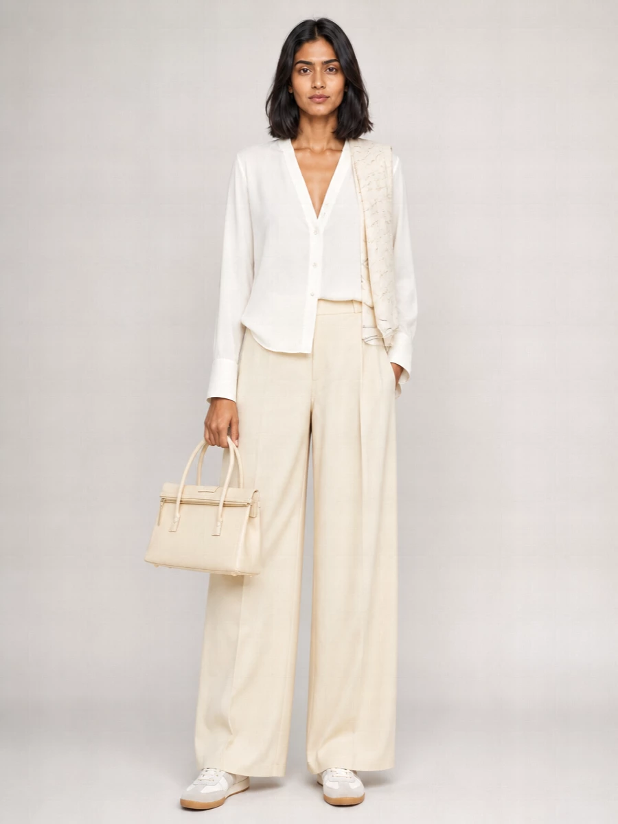 Maison Margiela Pleated Wide-Leg Trousers