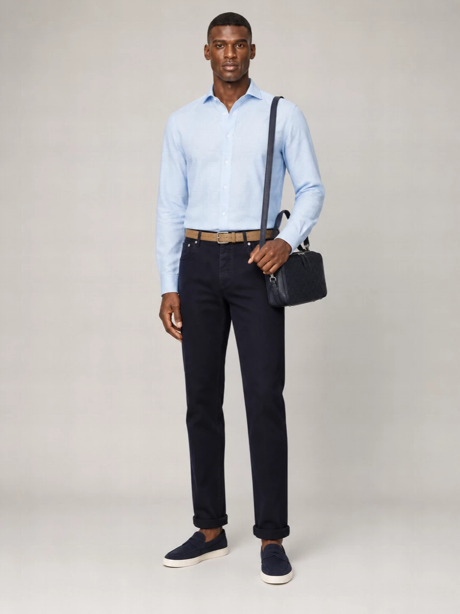 Brunello Cucinelli Denim Trousers Tailored Rolled Cuffs
