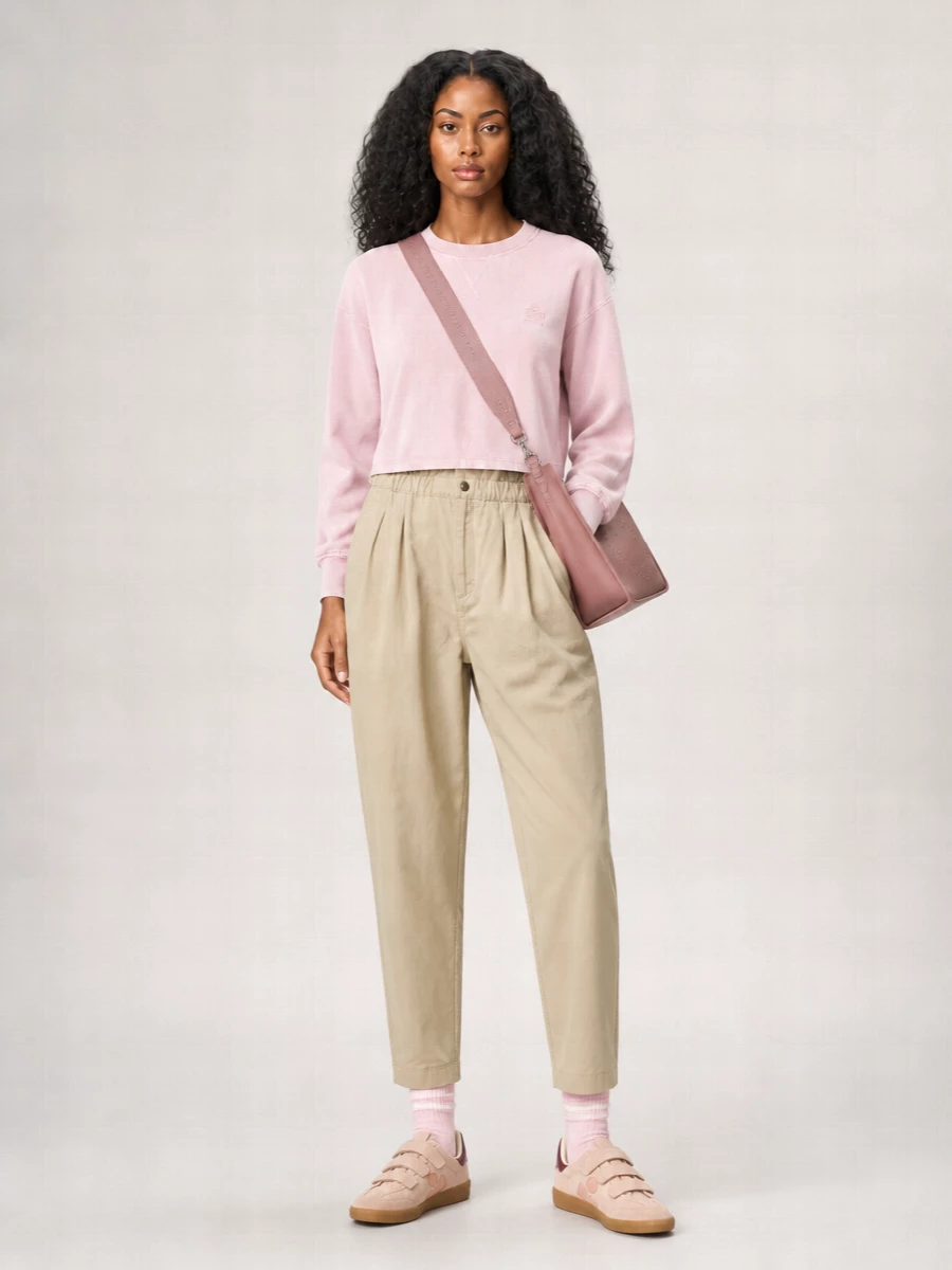 Isabel Marant Etoile Cotton Cropped Logo-Embroidered Sweatshirt