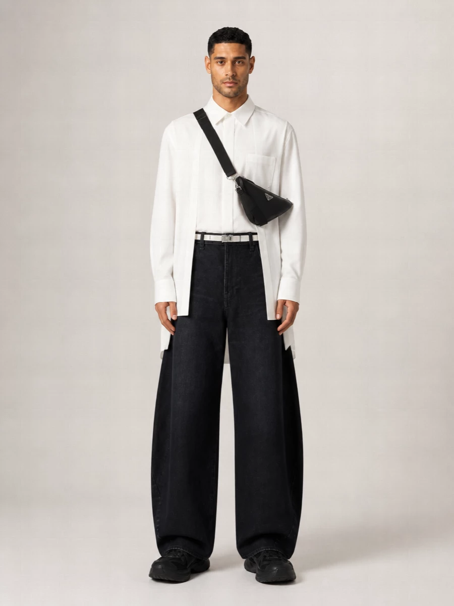 Sacai Denim Wide-Leg Jeans