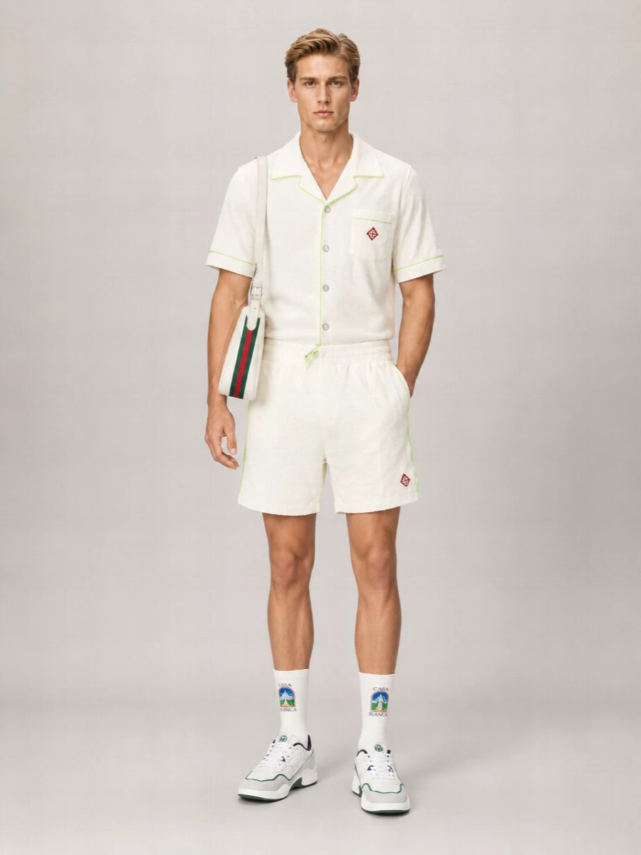 Casablanca Stretch Cotton Blend Bermuda Shorts