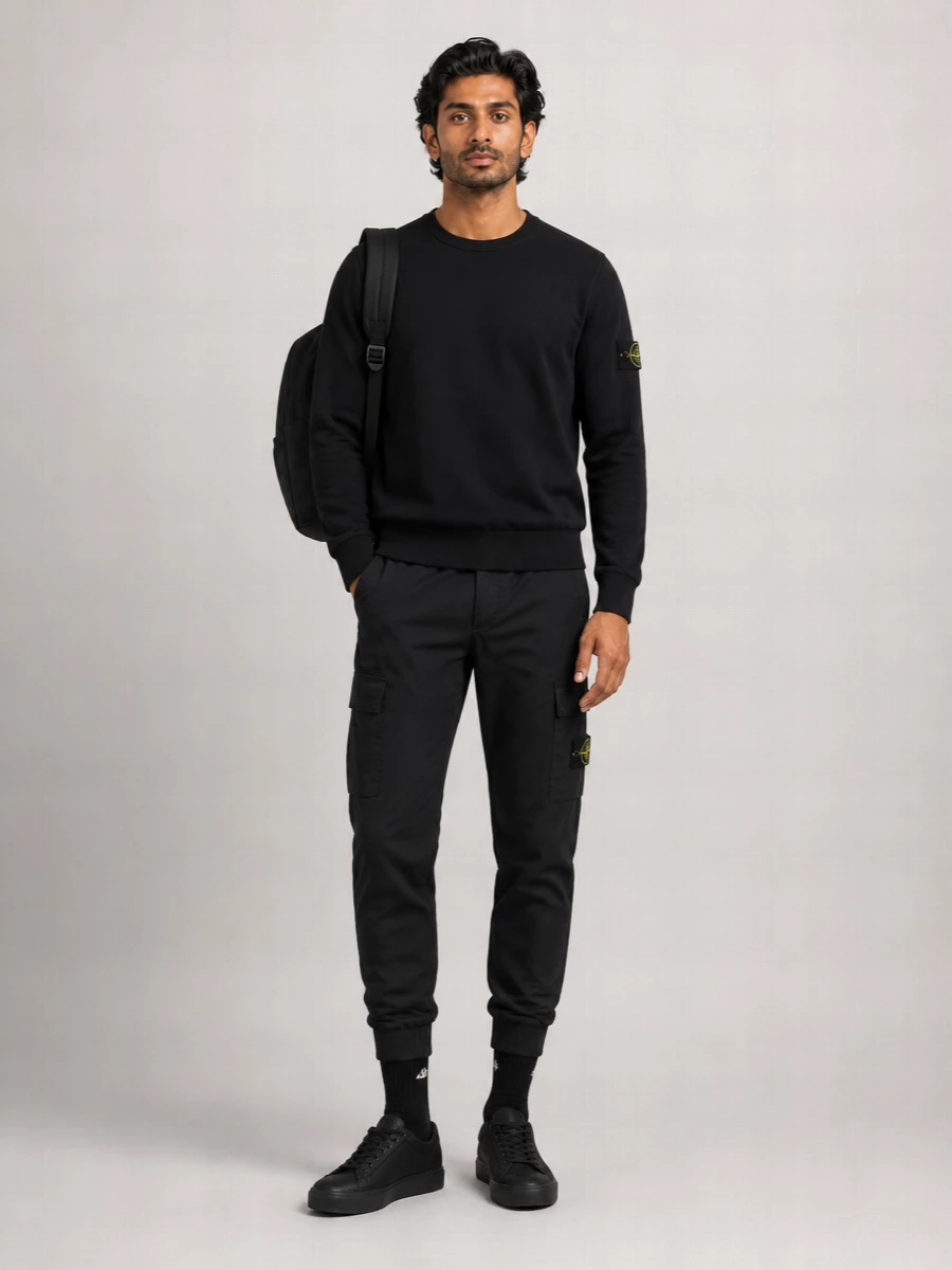 Stone Island Cotton Sweater With Detachable Logoed Label