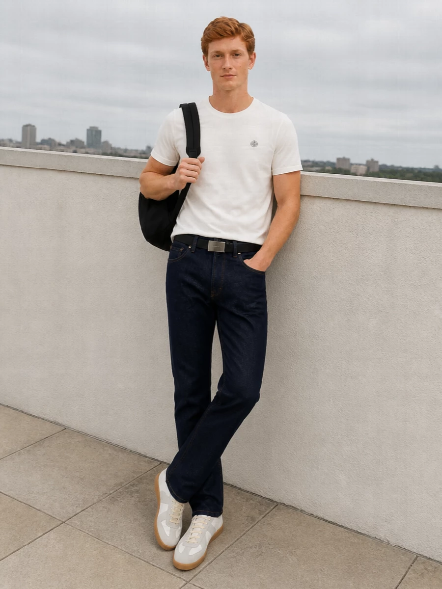 Stone island jeans off white tee margiela sneakers